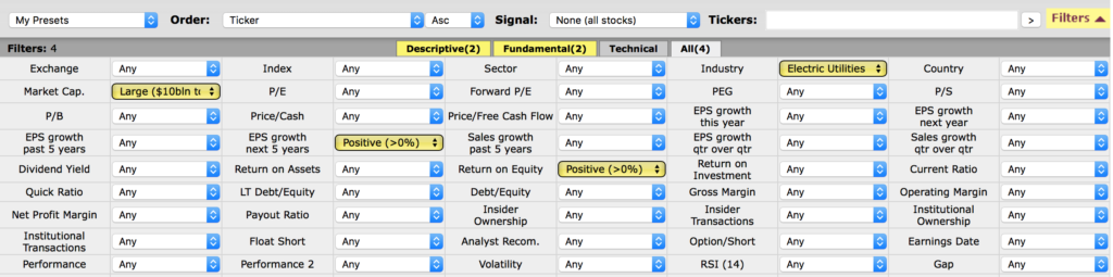 screener outils trading